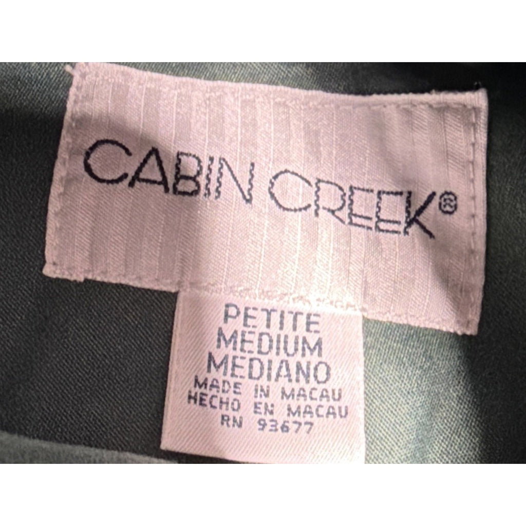 Vintage Cabin Creek Coat Womens Petite Medium Zip Plaid Blanket Lined Green