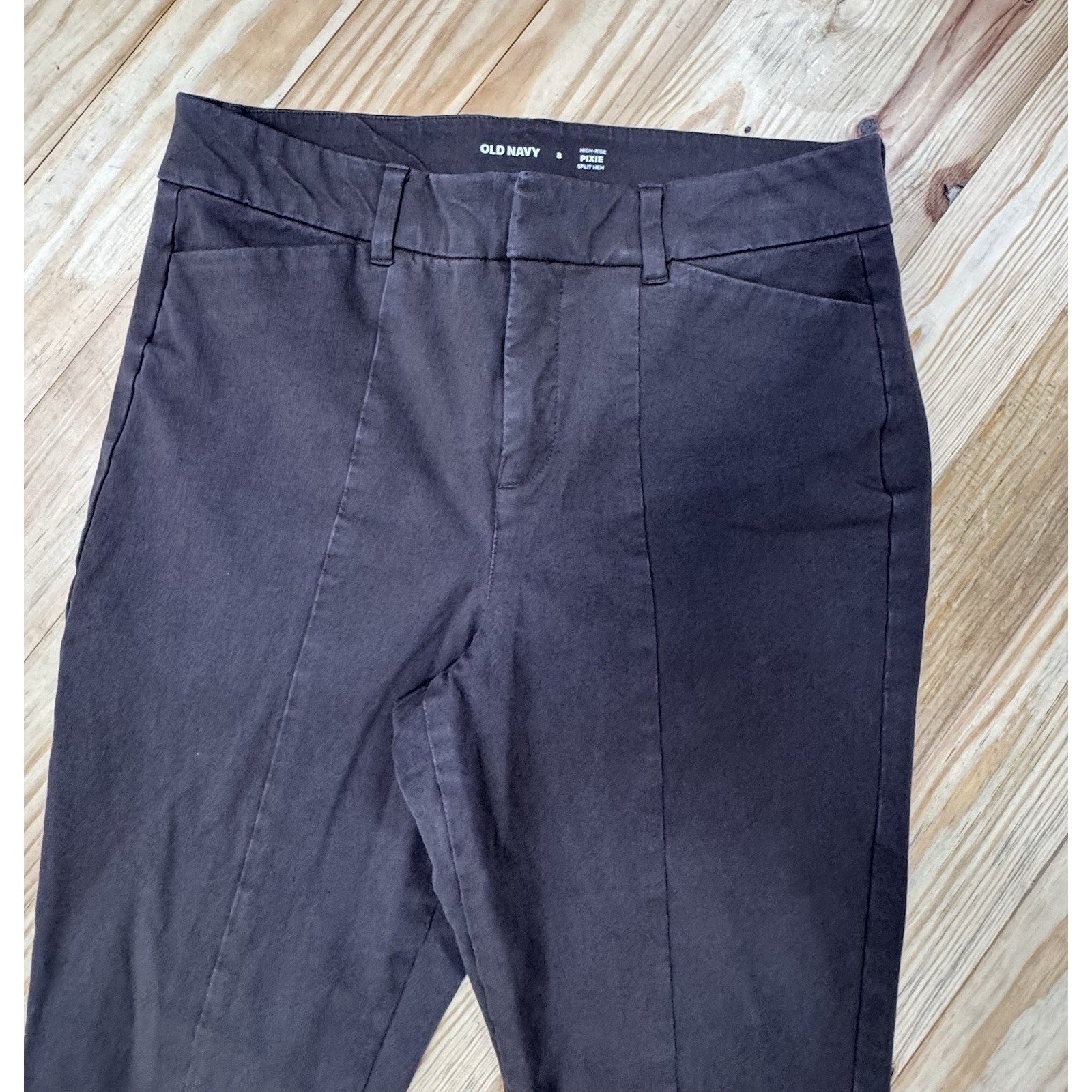 Old Navy High Waisted Skinny Split Hem Pixie Pants Women’s Size 8 Brown