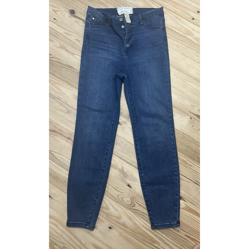Altar'd State Jeans Womens 30 Blue Skinny Medium Wash Denim Low Rise Button Fly.