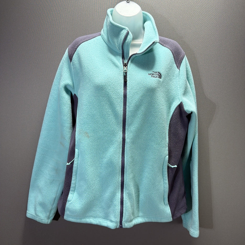 The North Face Full Zip Fleece Jacket Green Gray Pockets Women’s XL
