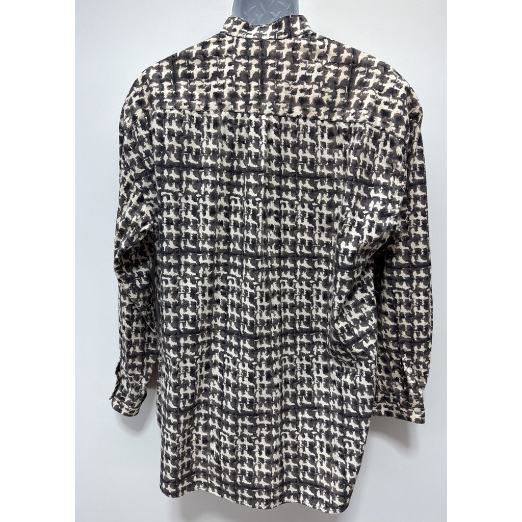 Vintage Perry Ellis Button Up Shirt Men’s Large Long Sleeve Abstract Made In USA