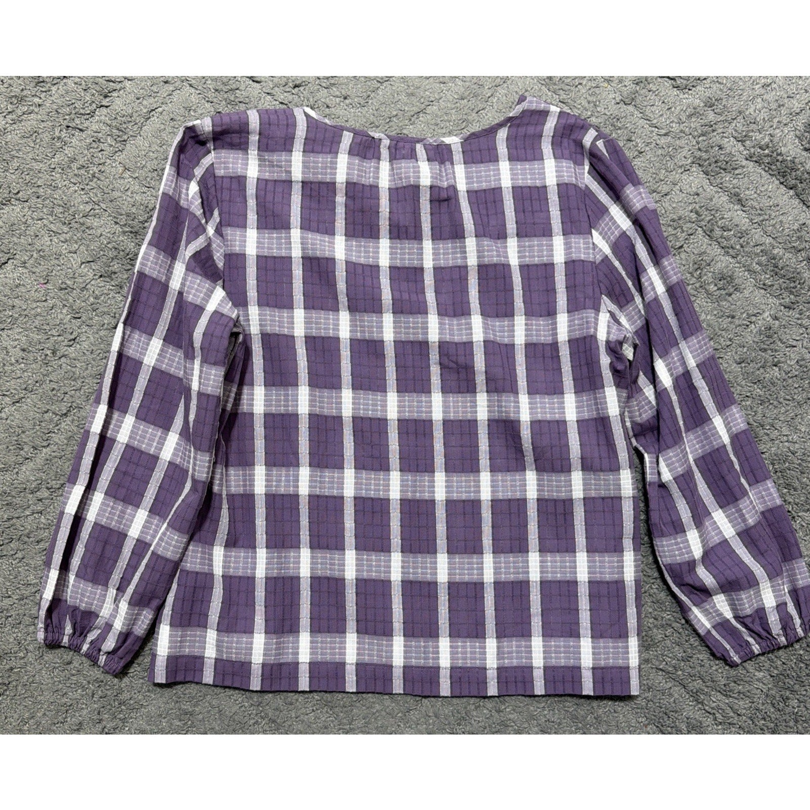 Christopher & Banks Plaid Long Sleeve V Cut Blouse Women's XL Petite NWT