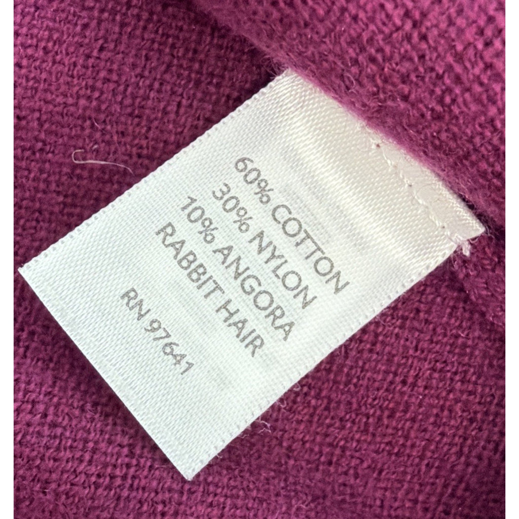 J Jill Sweater Womens Large Petite Purple Cardigan Button Front Angora Blend New