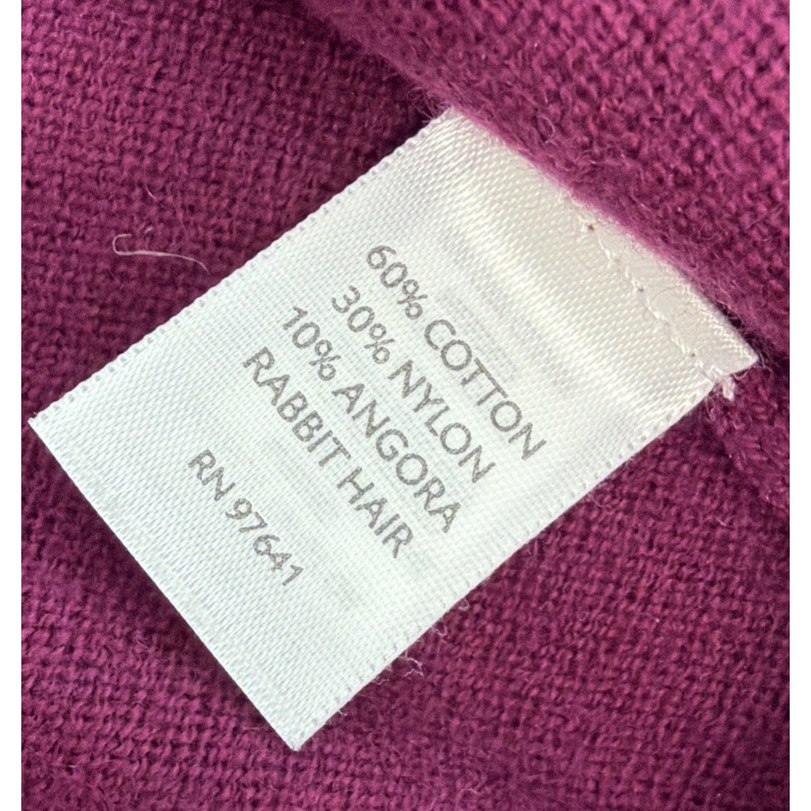 J Jill Sweater Womens Large Petite Purple Cardigan Button Front Angora Blend New