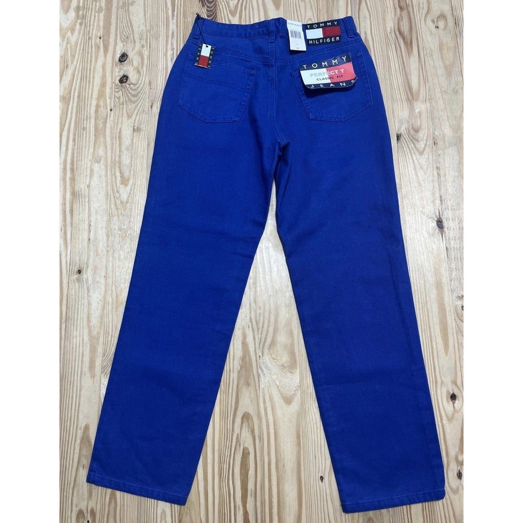 Vintage Women's Tommy Hilfiger Cobalt Blue Denim High Rise Mom Jeans - Sz 10 NWT
