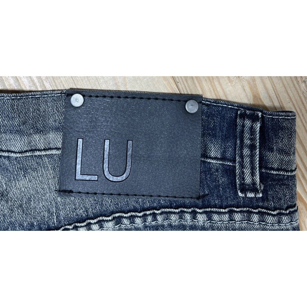 Linea Uomo Men's Size 44x30 Relaxed Straight Blue Cotton Blend Stretch Jeans