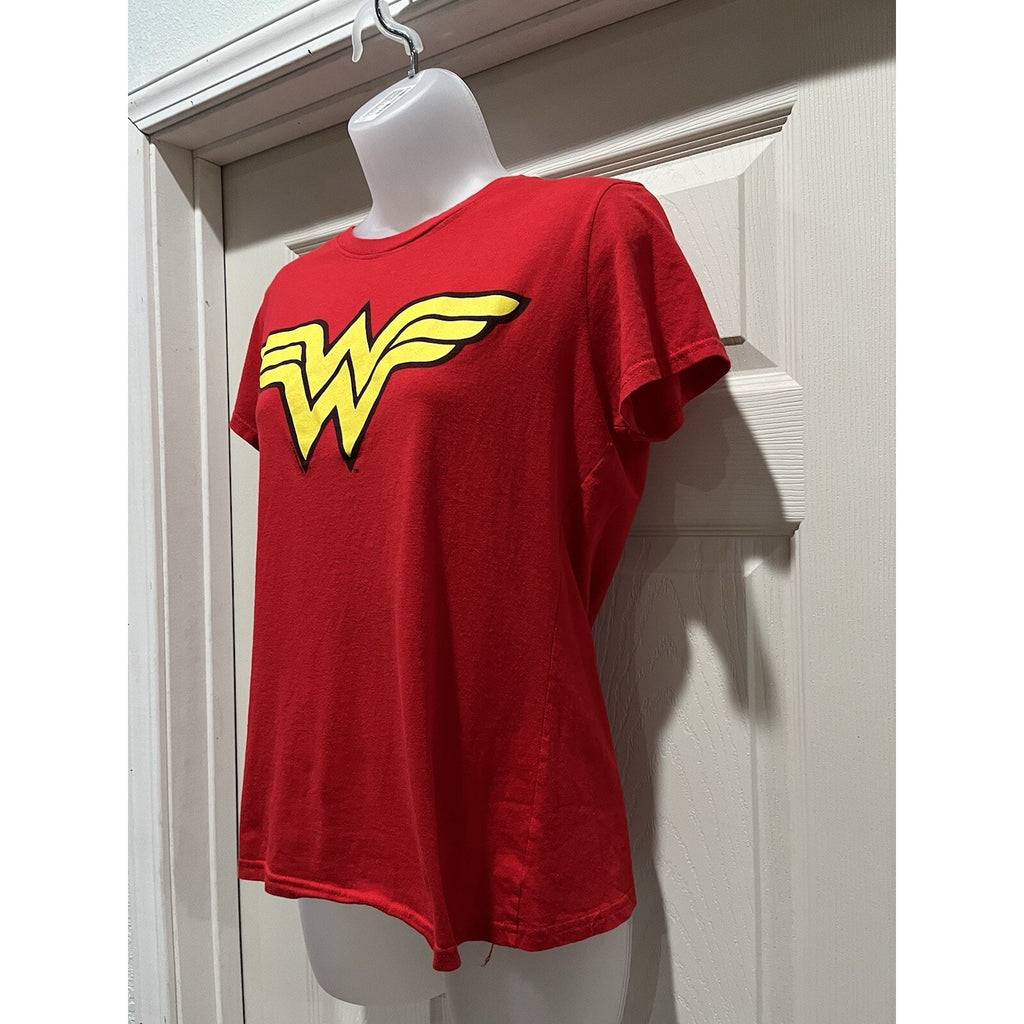 Wonder Women Size Small T-Shirt, Red w/ yellow WW Logo
