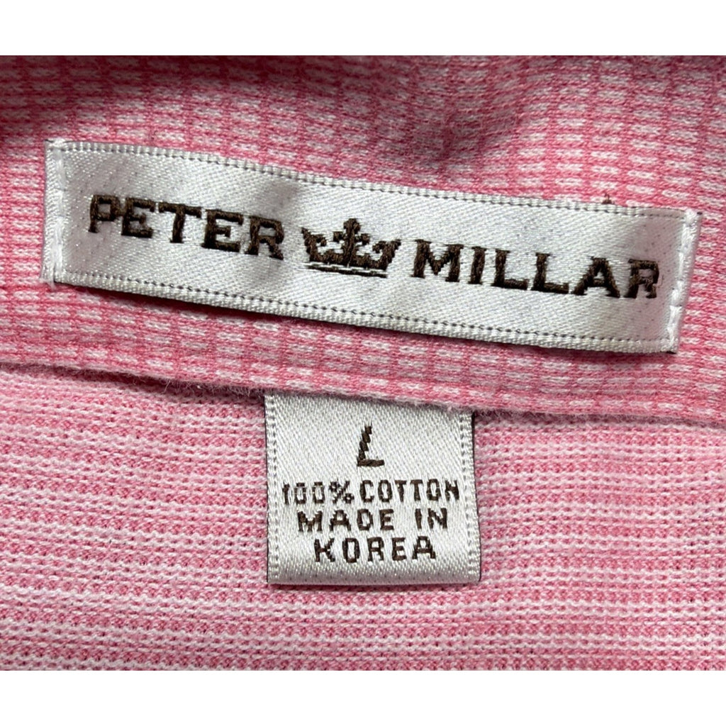 Peter Millar Polo Shirt Mens Large Light Pink Cotton Short Sleeve Casual Golf