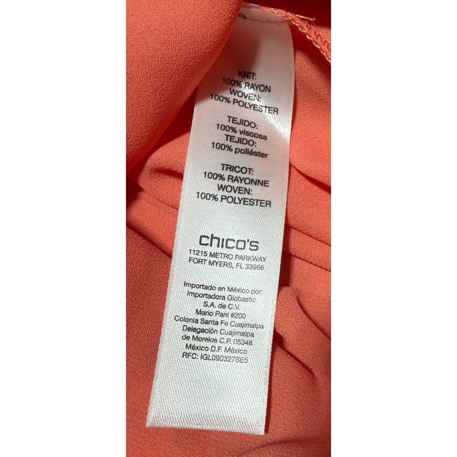Chicos Mesh Sweater Size 1/M Sunrise Orange Knit Lined Long Sleeve Tunic NWT