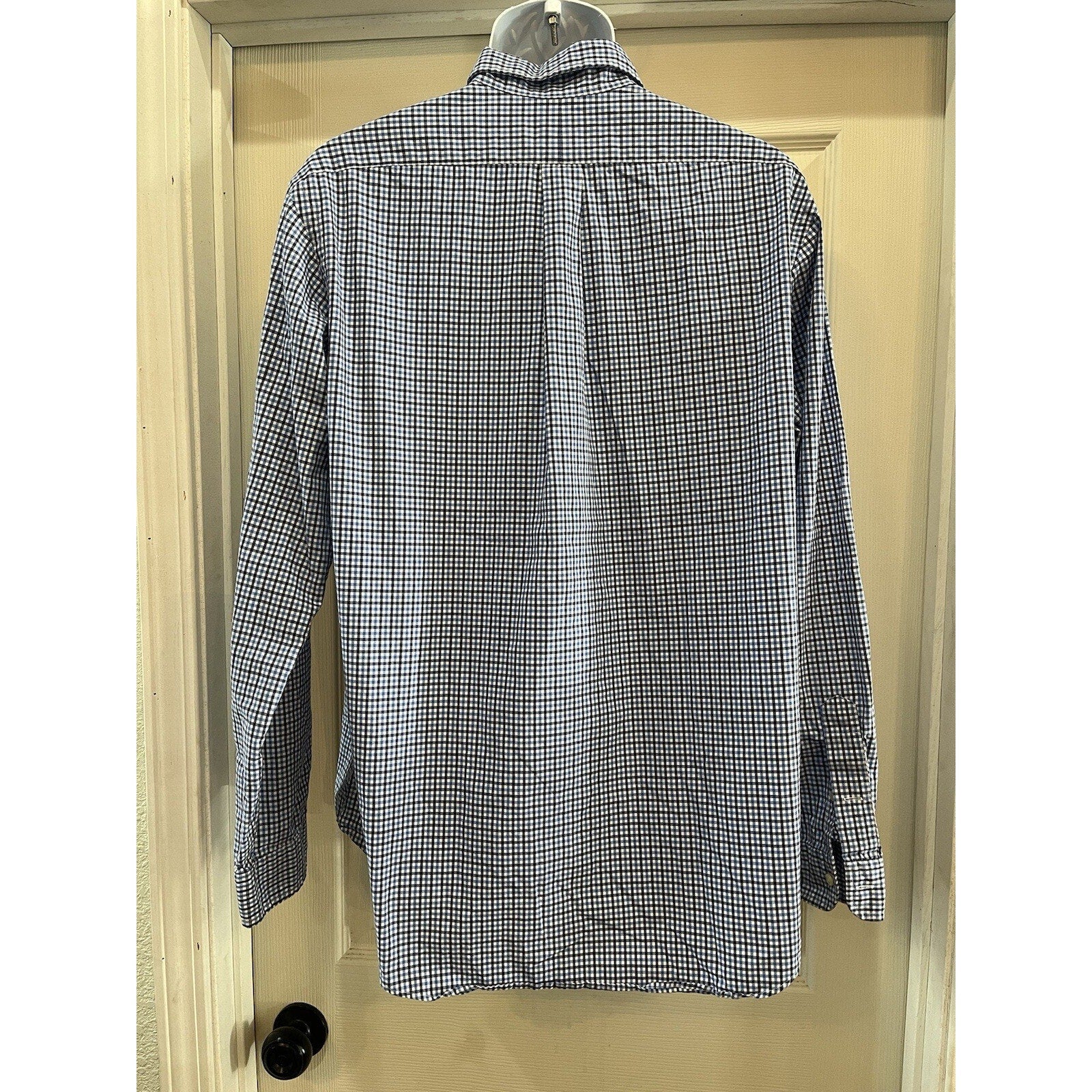 Ralph Lauren Shirt Mens XL Button Down Blue Plaid Classic Navy Pony EUC