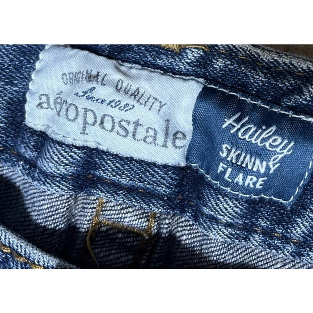 Aeropostale Jeans Size 3/4 Hailey Skinny Flare Blue Denim Pockets Zip Fly