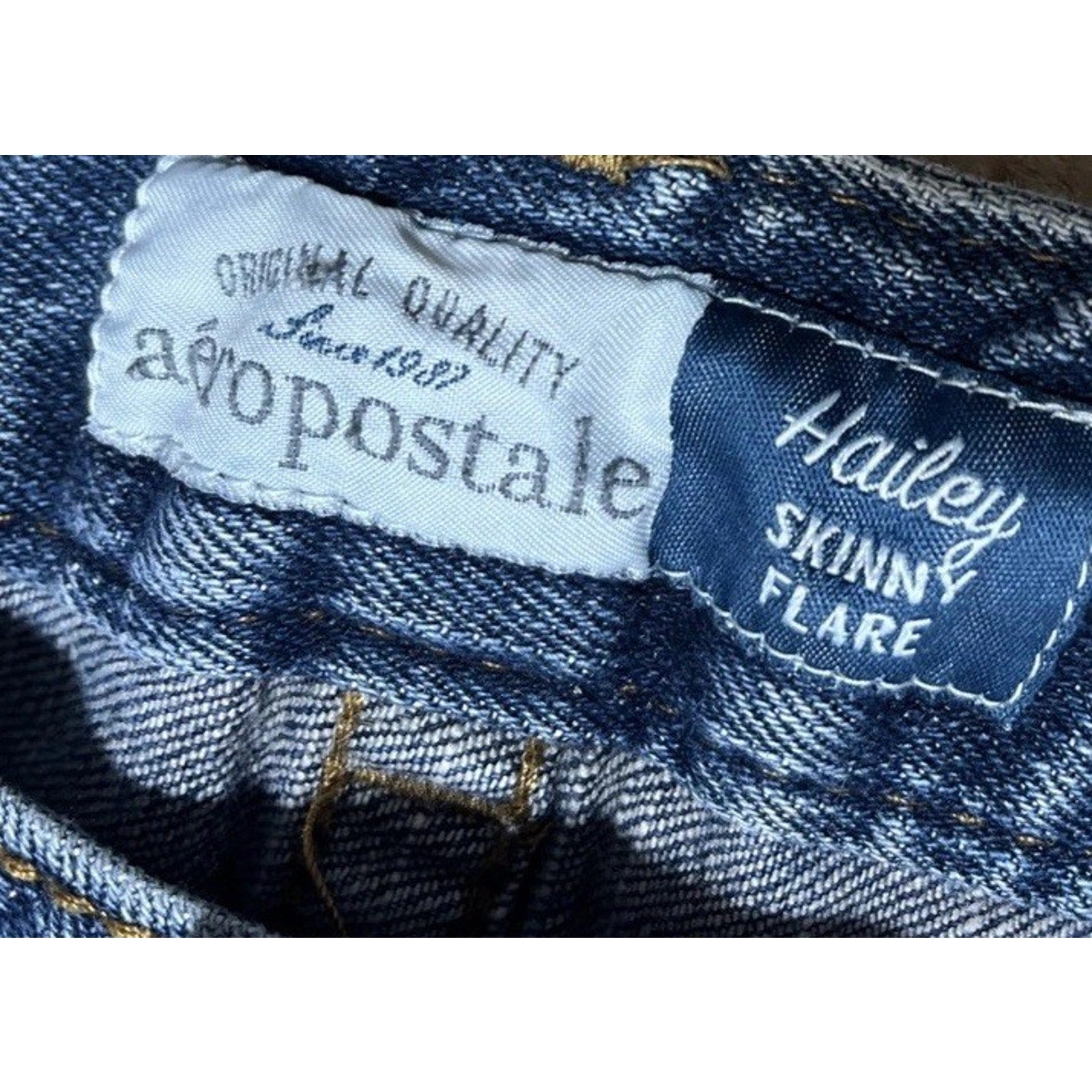 Aeropostale Jeans Size 3/4 Hailey Skinny Flare Blue Denim Pockets Zip Fly