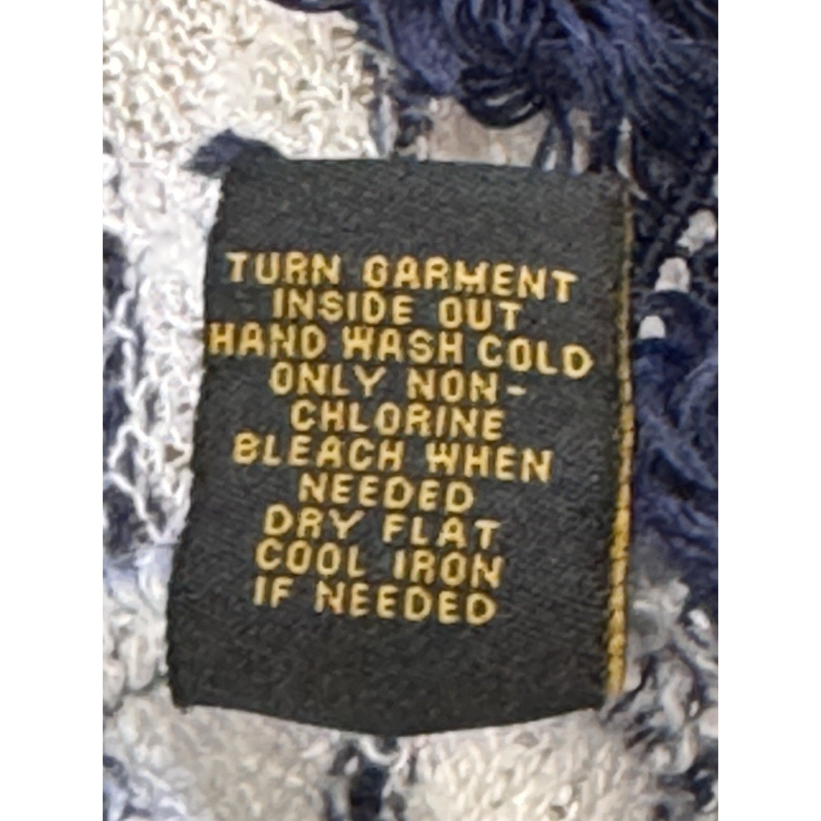 Lee Women’s Cardigan Knitted Blue & White Sweater Plus Size 2X Tassels