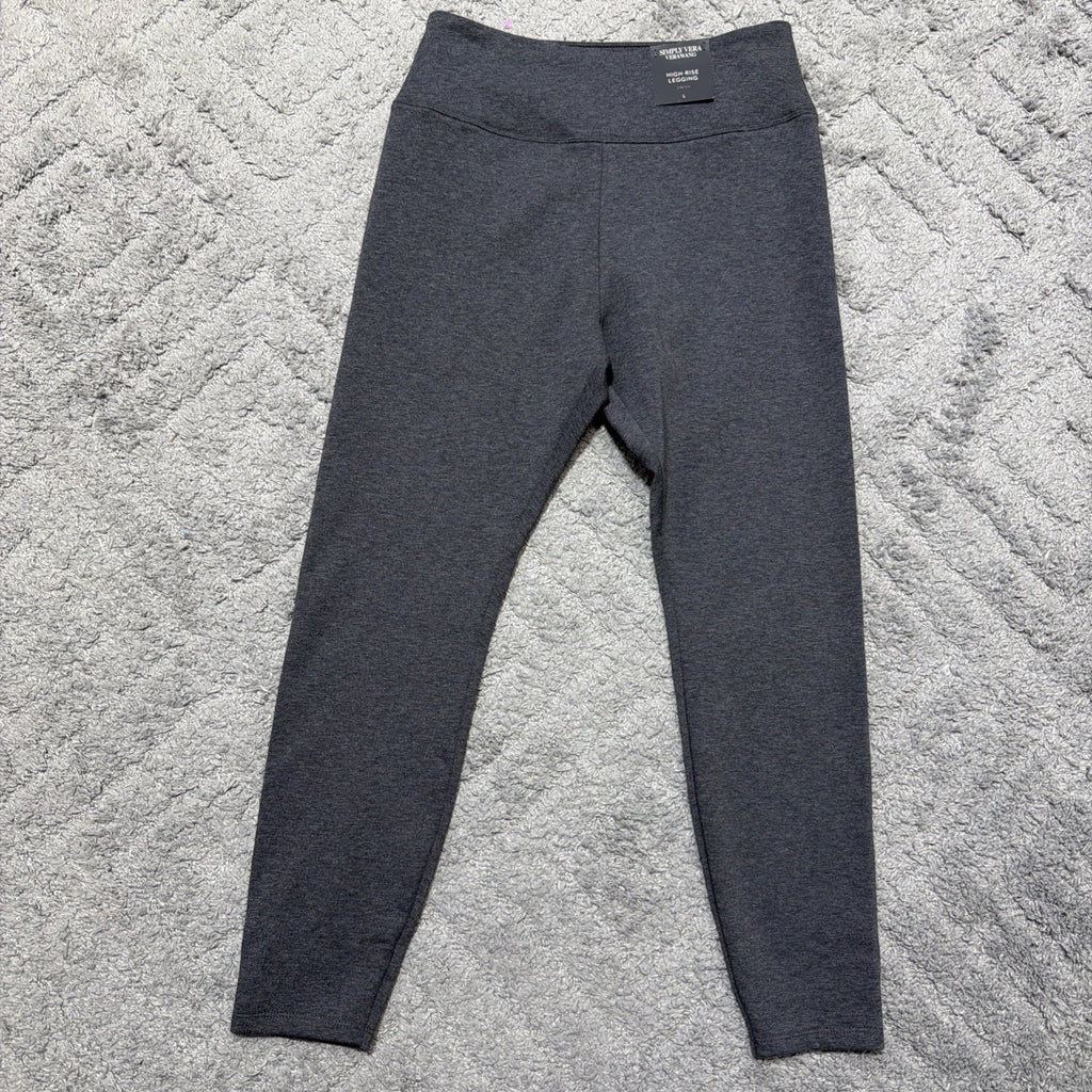 Simply Vera Vera Wang Grey Heather Live-In High Rise Legging - Size L NWT