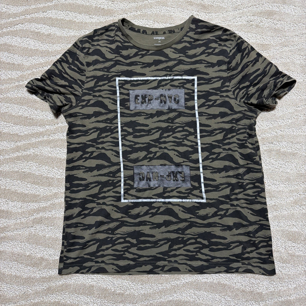 Express NYC Camo T Shirt Cotton Size Large