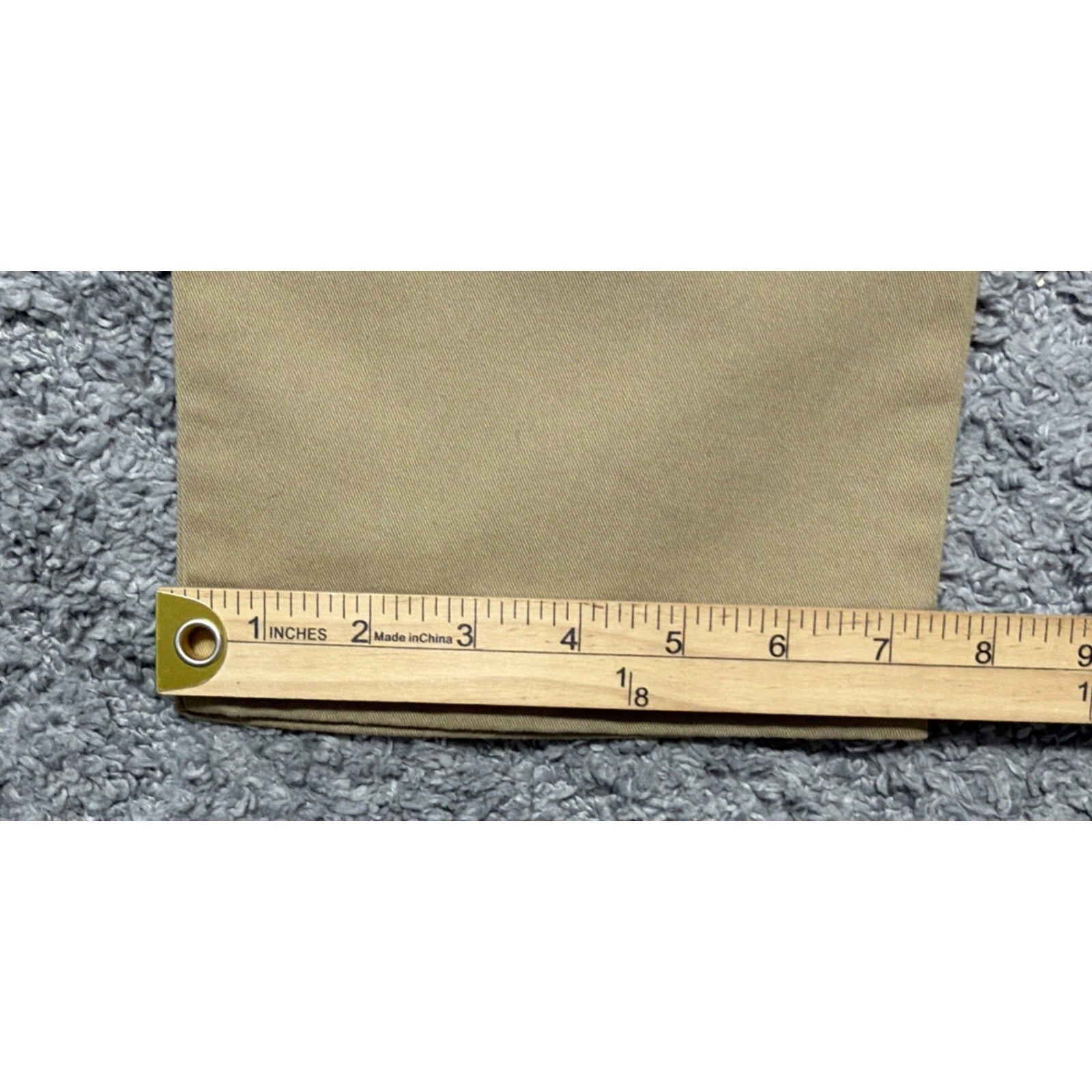 New Perry Ellis Pants Mens 36x32 Tan Slim Fit Flat Front Trousers