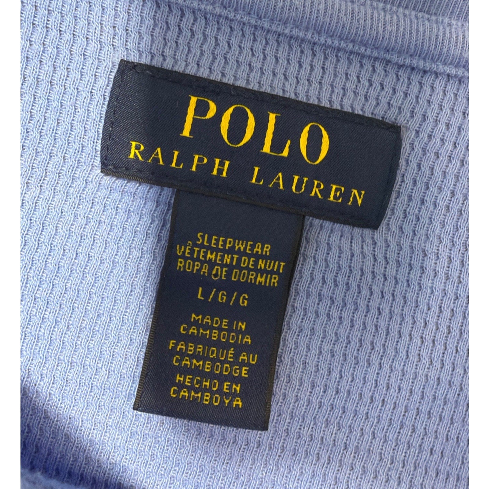 Polo Ralph Lauren Long Sleeve Crewneck Thermal Waffle Pullover Shirt Mens L
