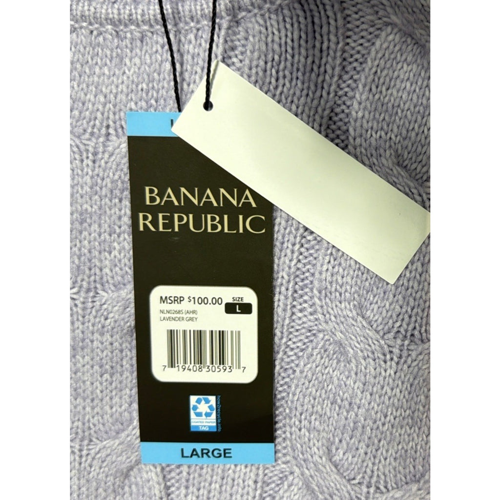 Banana Republic Cable Knit Sweater Womens Size Large Rayon Super Soft Casual NWT