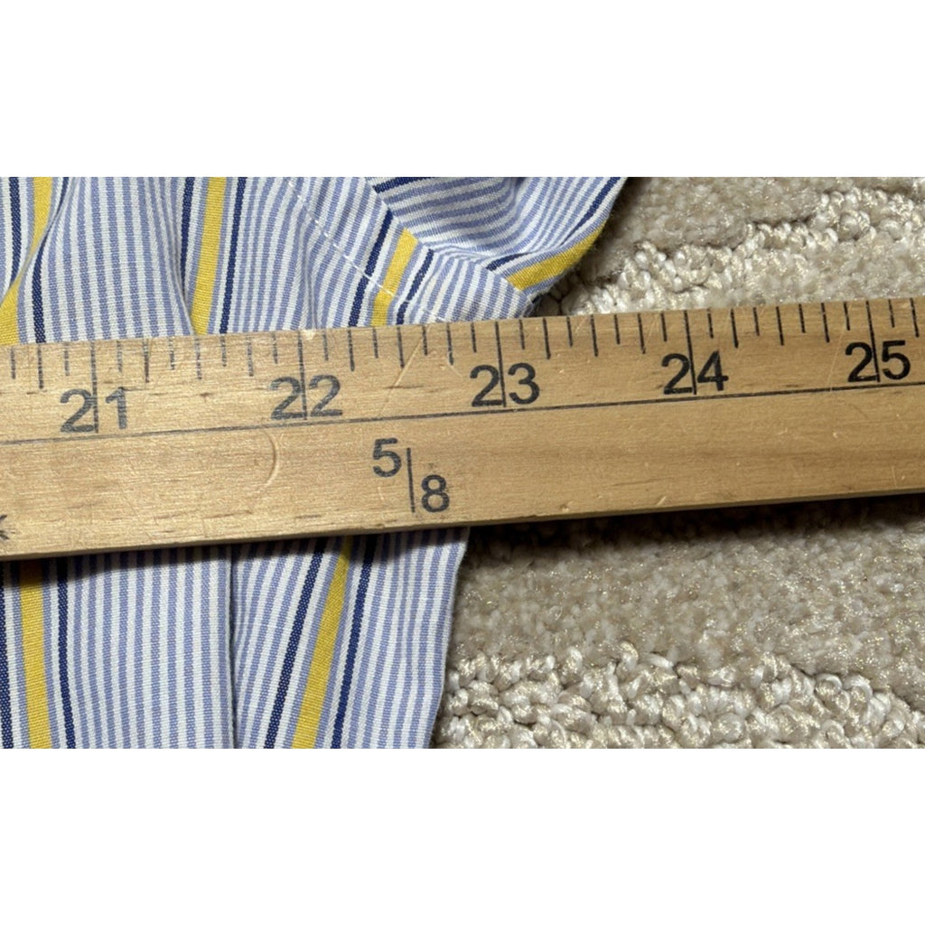 Vintage 90s Banana Republic Button Down Shirt Mens Medium Blue Yellow Stripe