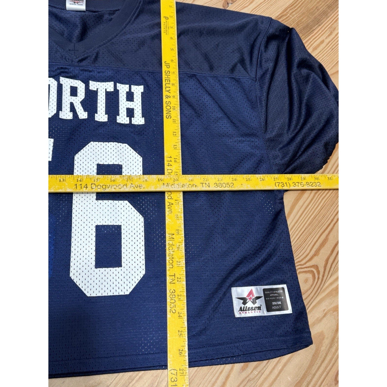 Alleson Athletic Mesh Football Practice Jersey Adult 2X/3X Navy/White North #56