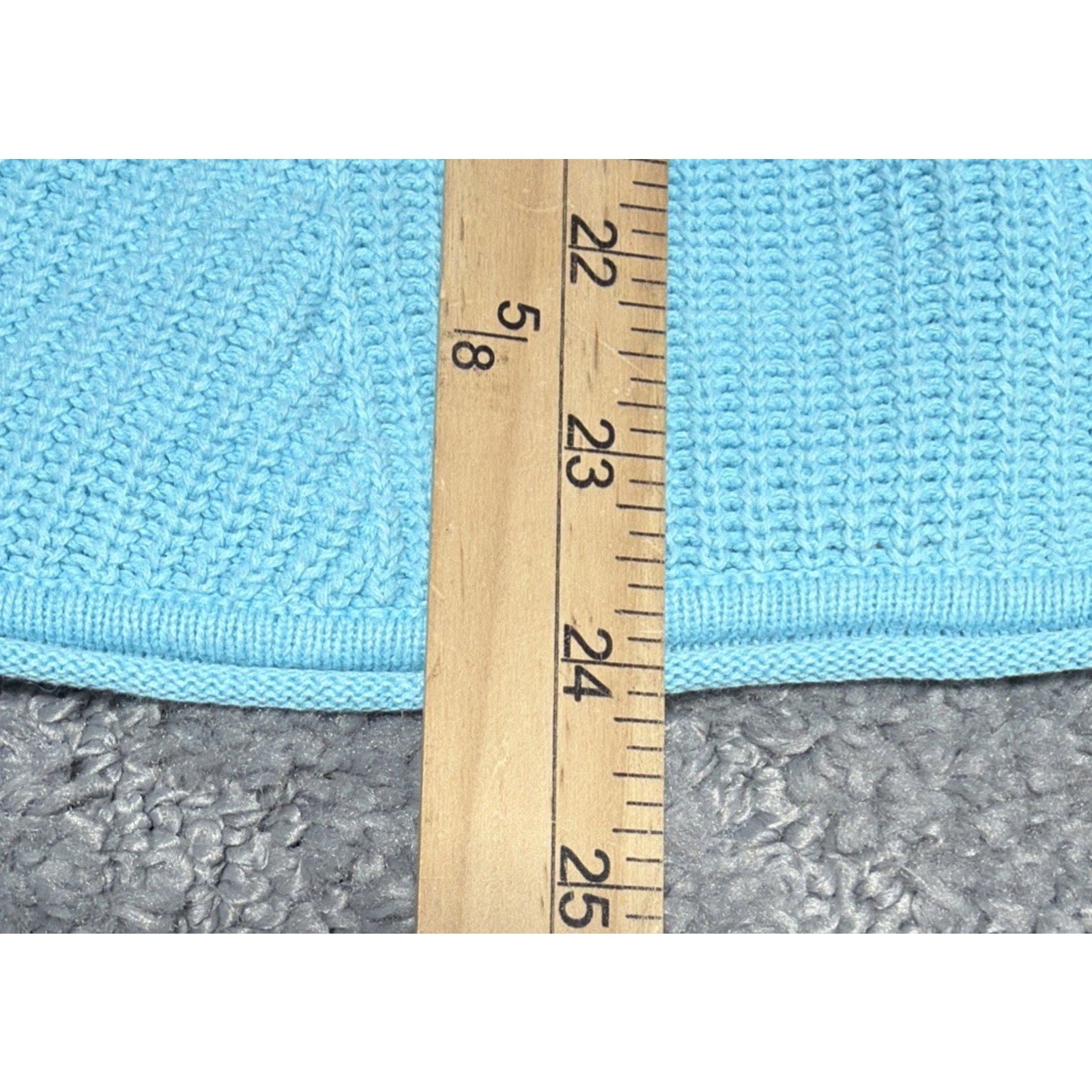 Norm Thompson Womens XL Short Sleeve Open Knit Tunic Top Blue Linen Blend