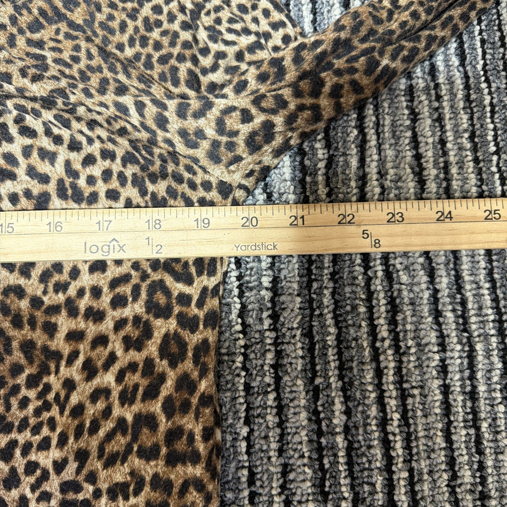 Michael Kors Women's Animal Print Pullover Blouse Long Sleeve Brown Size Small