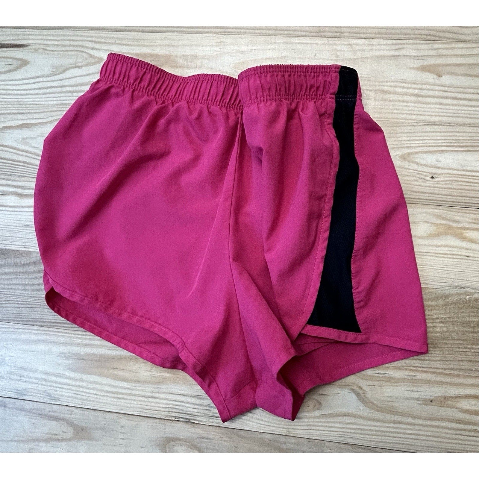Nike Women's Size Sm Athletic Shorts Dri Fit Gym Run Hot Pink & Black W/Liner.