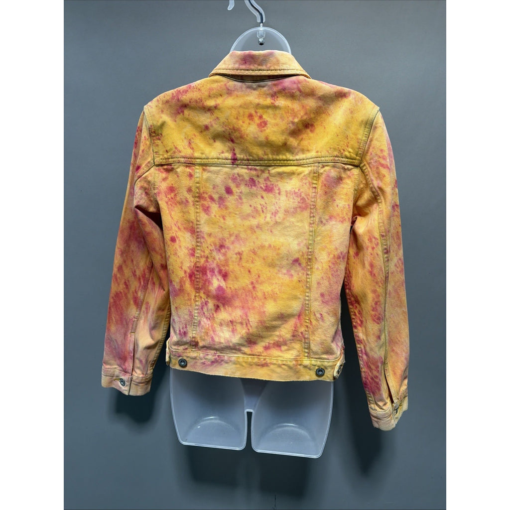 Eddie Bauer Ladies XS Tie-Dye Denim Jean Trucker Jacket Casual