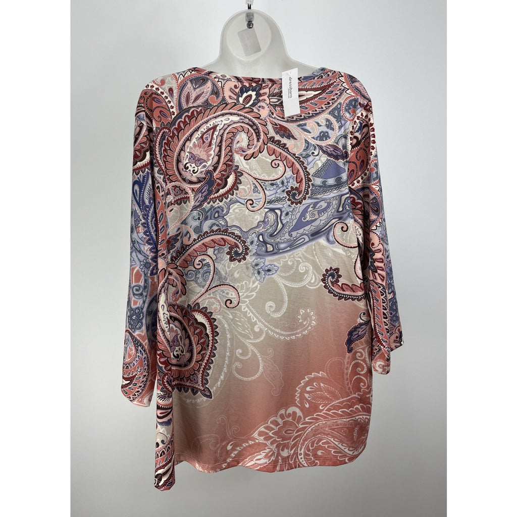 NWT Westport Multicolor Blouse 3X Embellished 3/4 Sleeve