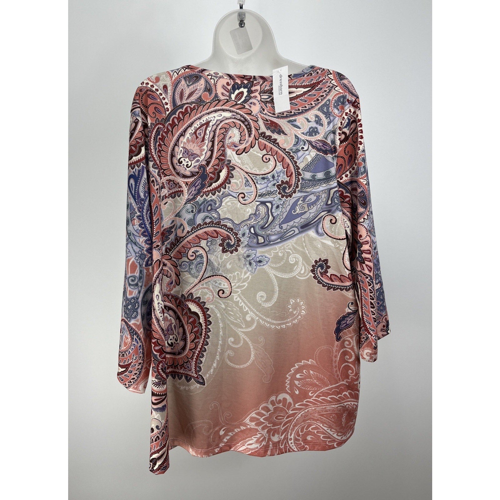 NWT Westport Multicolor Blouse 3X Embellished 3/4 Sleeve