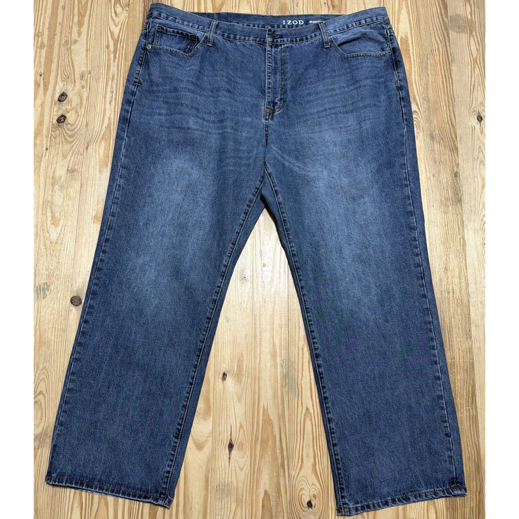 Denim Jeans Izod Mens 48X32 Relaxed Fit Factory Fade Straight Leg