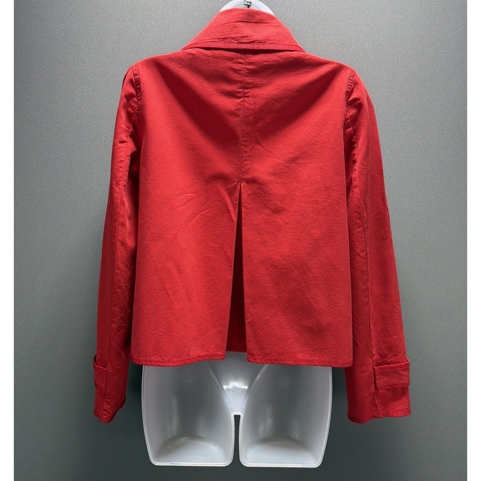 LOFT Double Breasted Red Short Trench Jacket Peacoat Size Small
