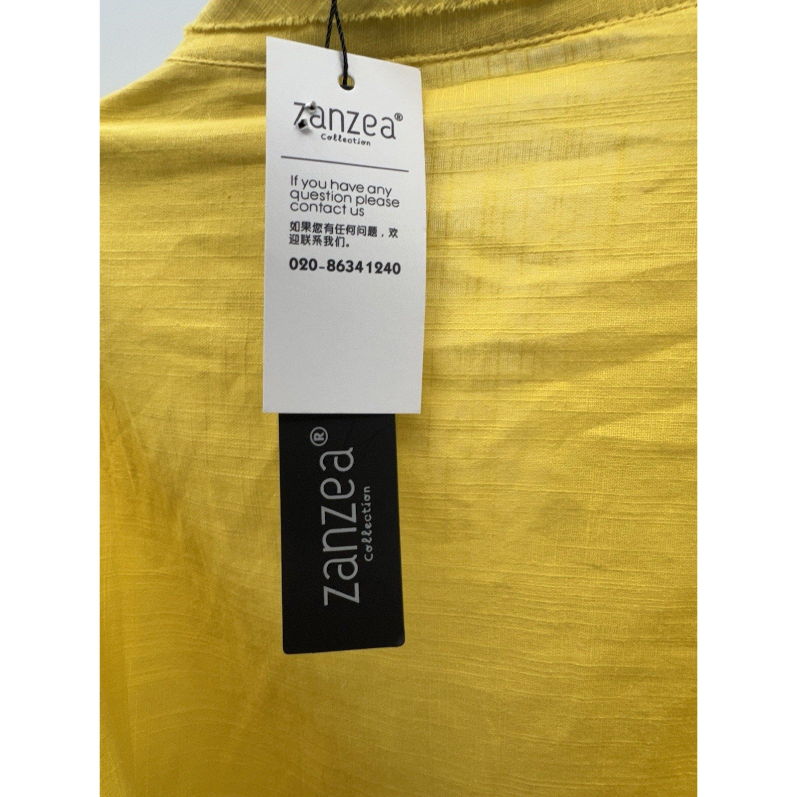 ZANZEA Mustard Yellow Tunic Top Blouse Button Sides Women’s Size XL NWT