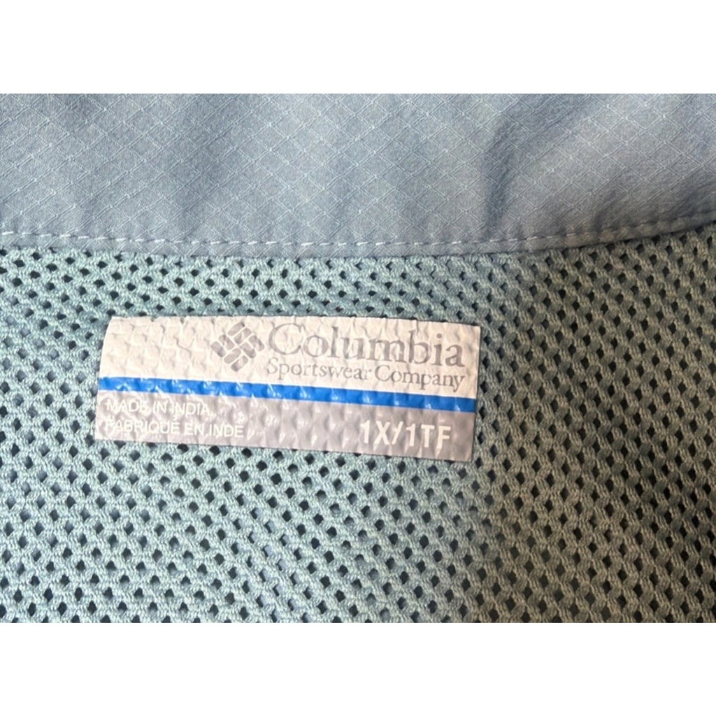 Columbia PFG Slack Tide Shirt Men's Big 1X Blue Omni-Wick UPF 50 Fishing