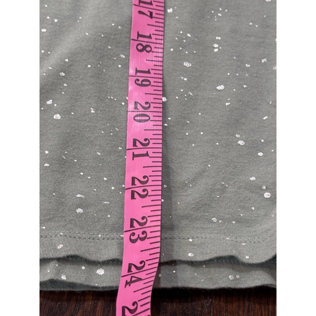 Gap T-Shirt Women’s Cactus Green Size Medium Glitter Silver Speck Design