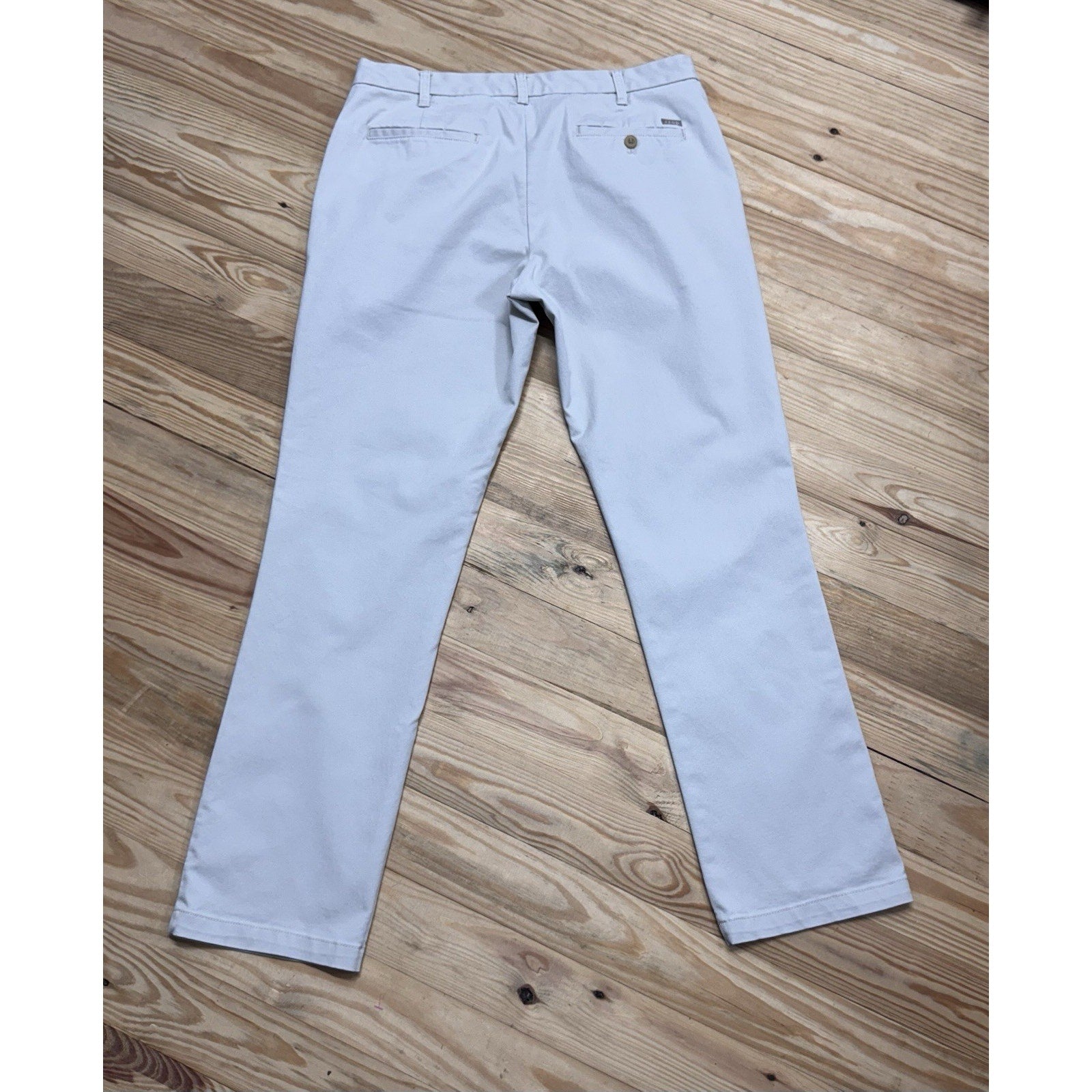 Izod Chino Beige Pants Straight Leg Stretch Casual Pockets Men’s Size 34X32