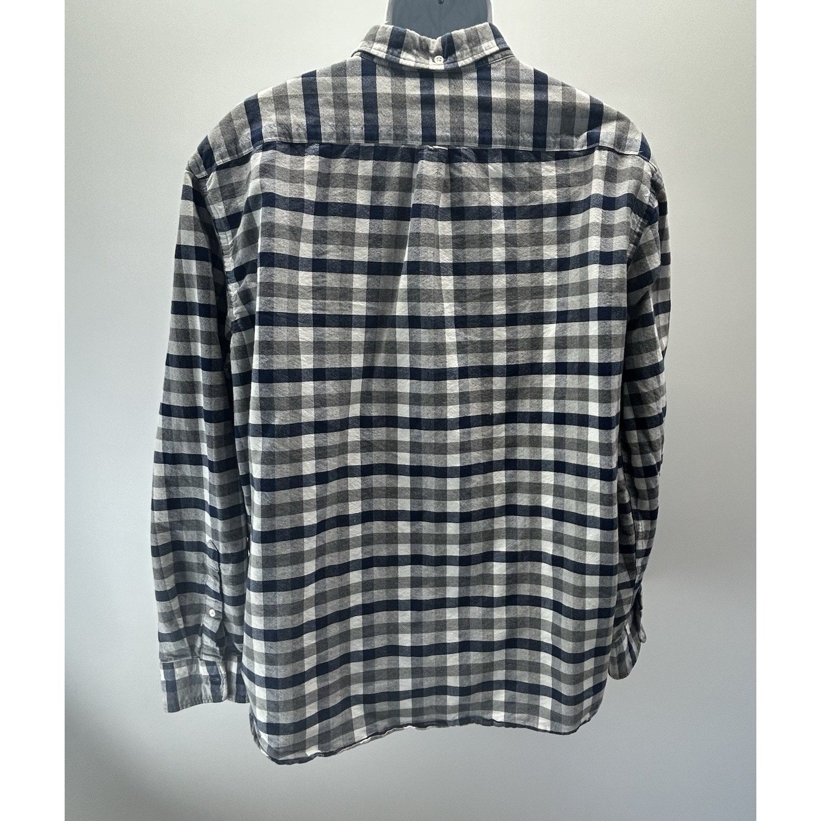 Old Navy Men’s Navy - Gray Plaid Slim Fit The Classic Shirt Size XXL .