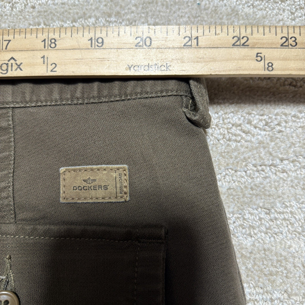 Dockers Premium Relaxed Fit Flat Front Brown Canvas Pants Mens Size 42x30