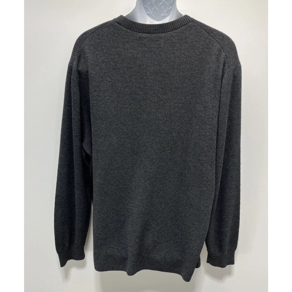 Hawker Rye Henley Sweater Men Size 2XL Charcoal Knit Cotton Long Sleeve Pullover