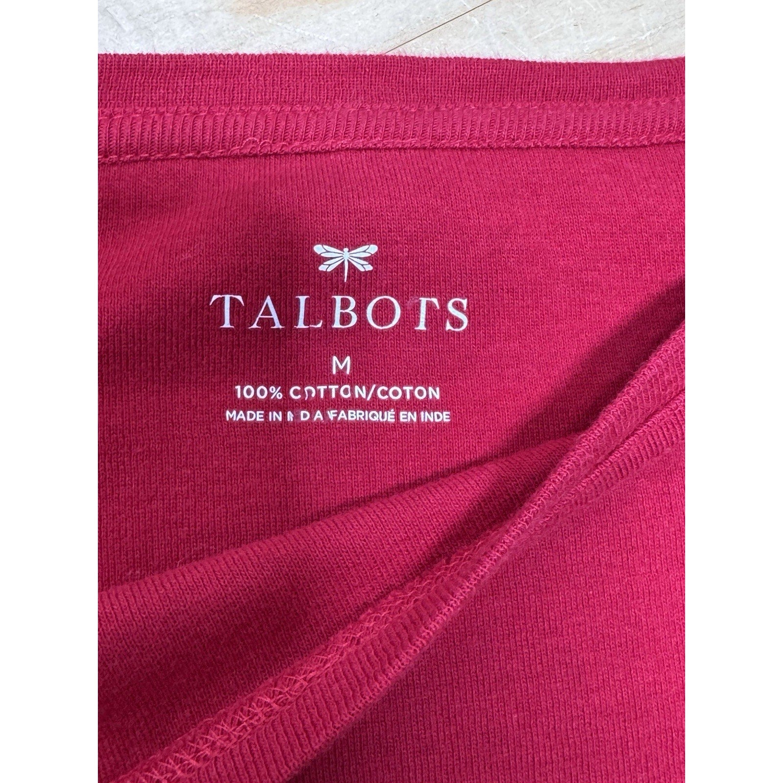Talbots Red Sweater Blouse Jewel Stripe Holiday Top Women’s Size Medium
