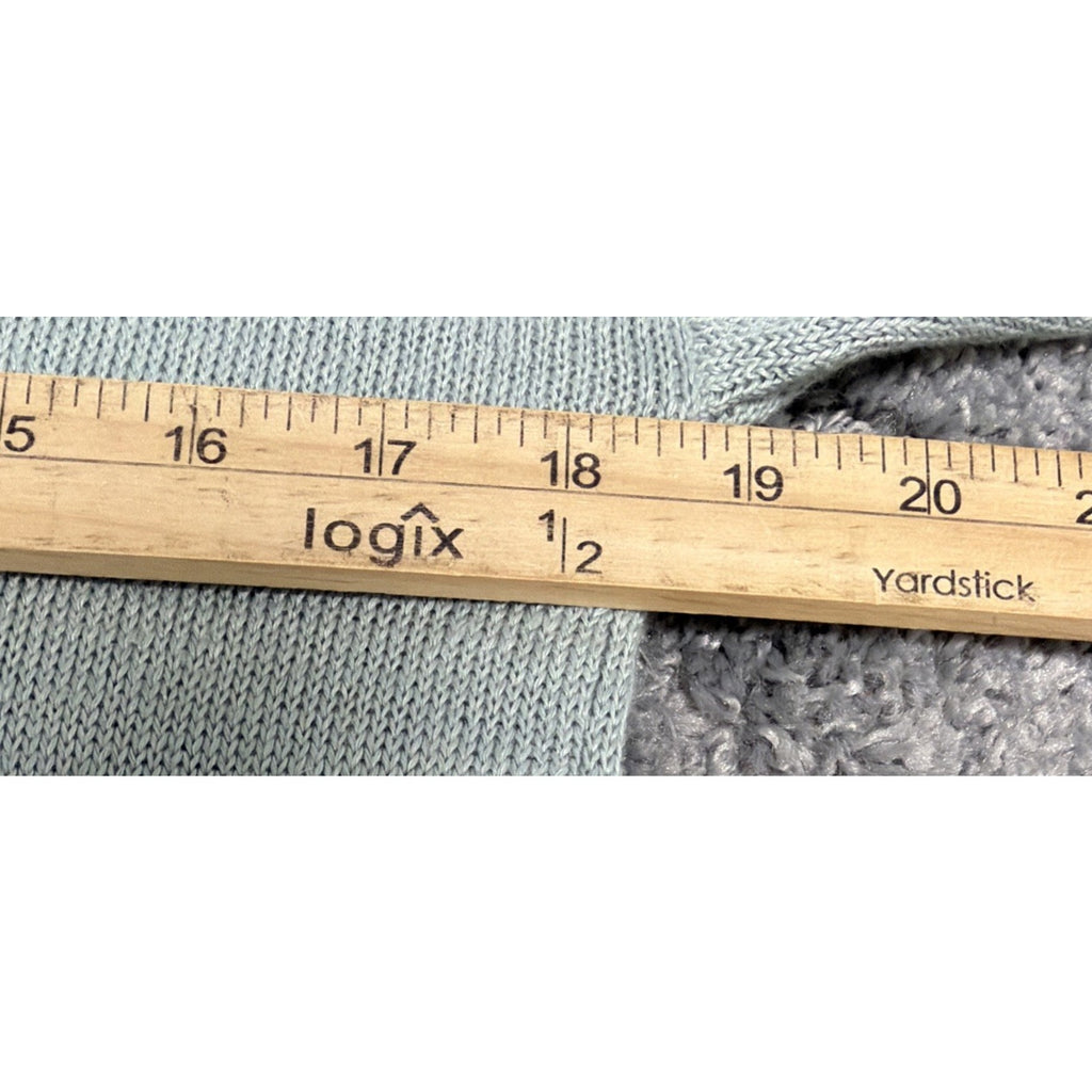 Tahari Sweater Green 100% Linen Relaxed Button Accent Beachy Pullover sweater M