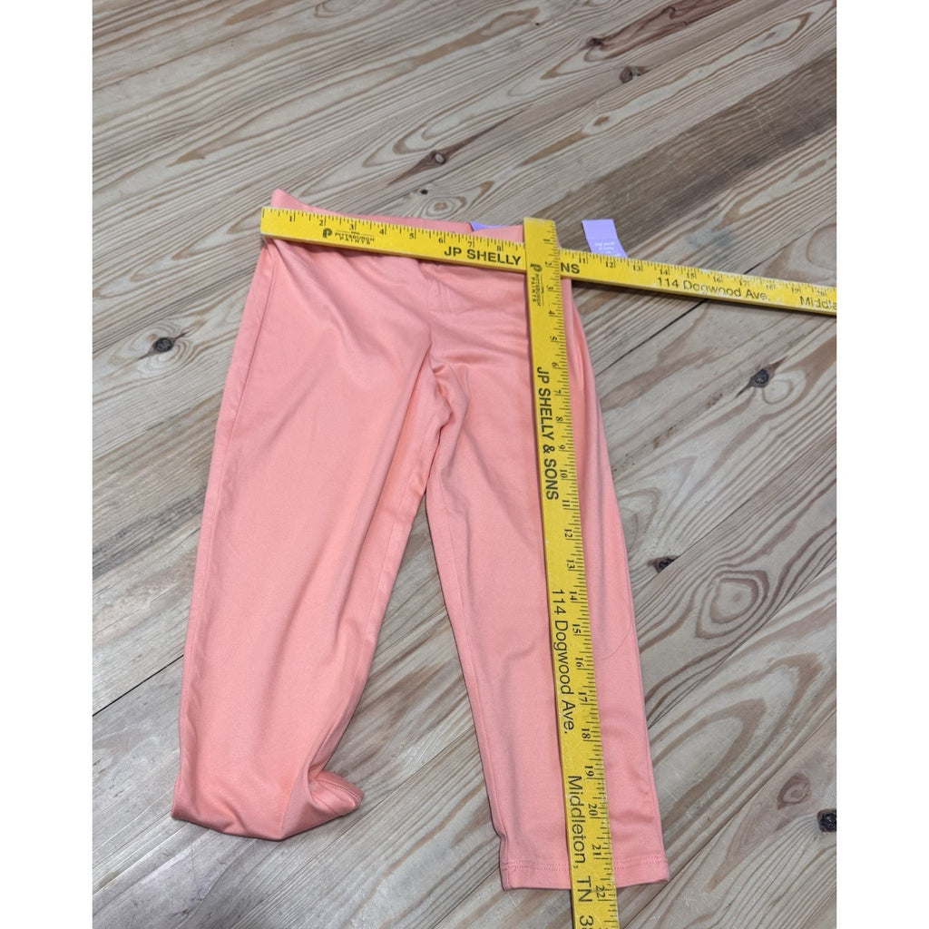 TEA COLLECTION CROPPED LEGGINGS PEACH STRETCH WAIST Girls XS