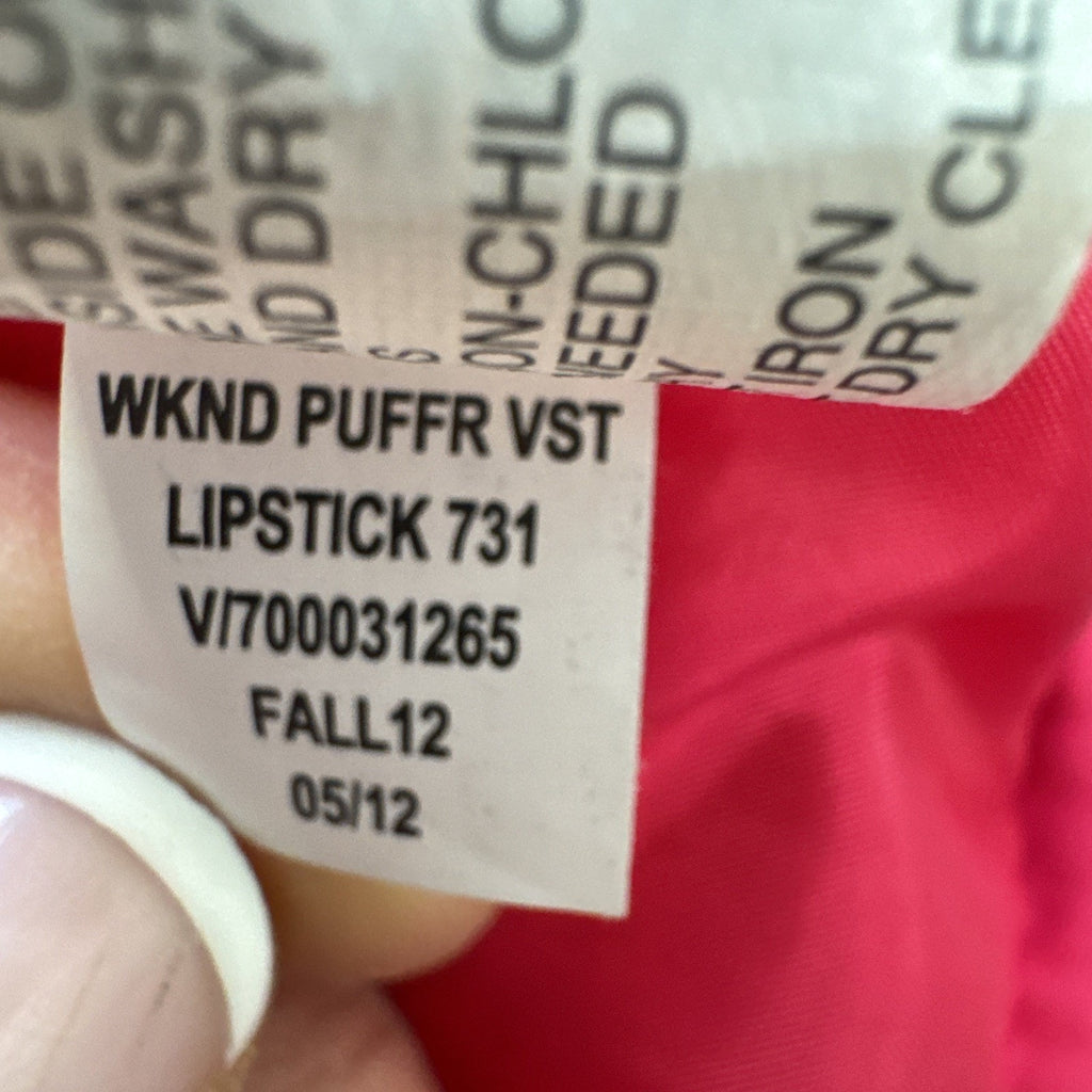 GAP Hot Pink Puffer Vest Women’s Size XL 2012 Excellent Condition Polyester