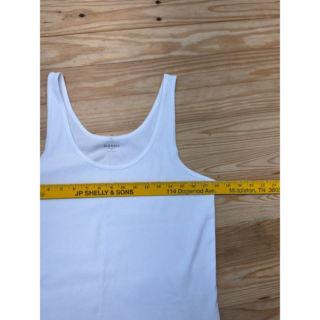 Old Navy Women’s Ribbed XL Sleeveless First Layer Tank Top White NWT
