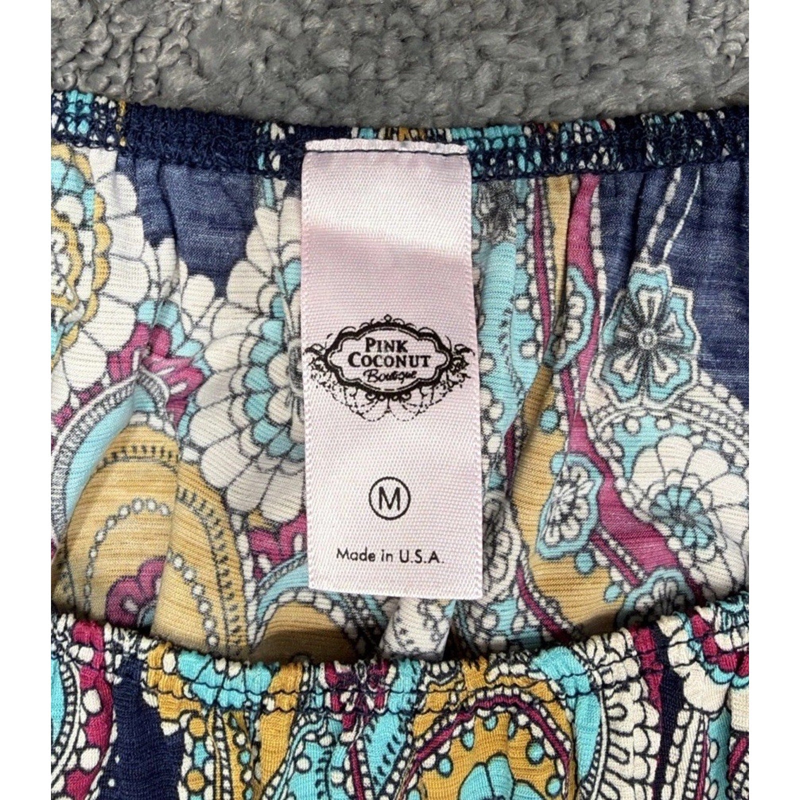 Pink Coconut Boutique Dress Women M Swing Floral Paisley Boho Cottage Core