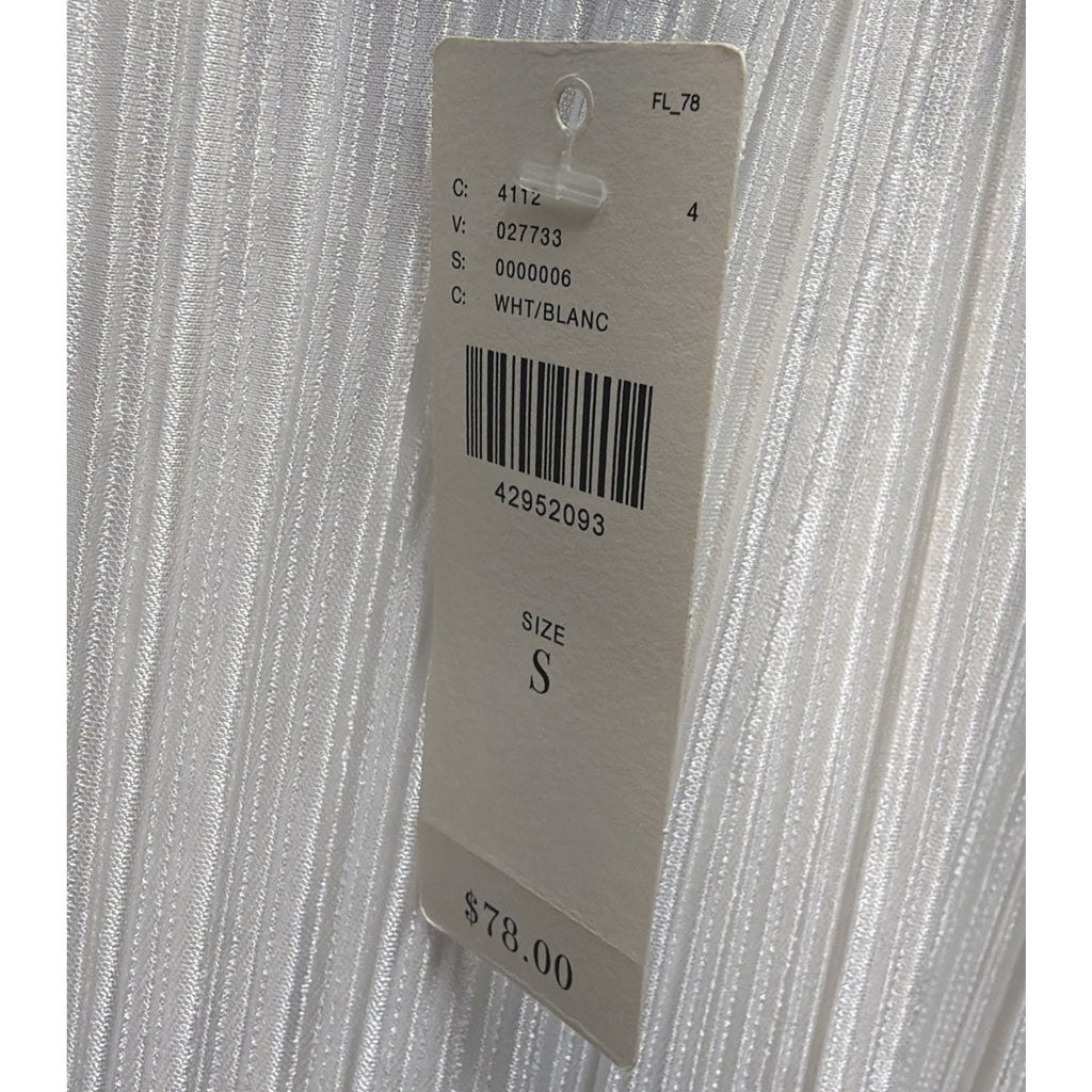 Anthropologie Eri + Ali White Pleated Dolman Sleeve Twist Front Top Womens S NWT