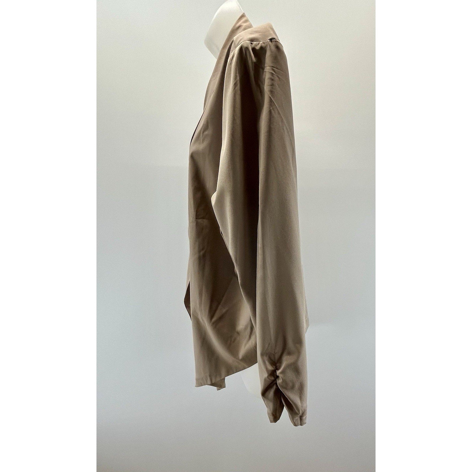Zenobia Tan Blazer Jacket Womens Size2XL Open Front Ruched 3/4 Sleeve New W Tag