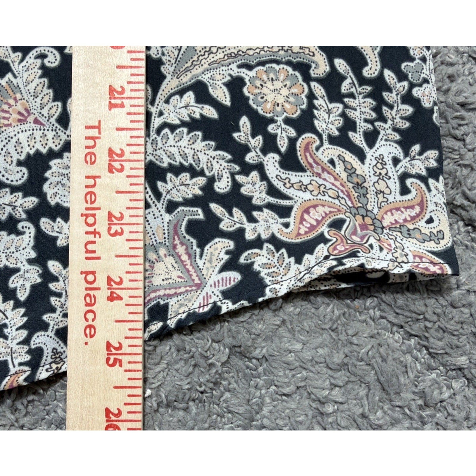 Loft Top Large Petite Paisley Multicolor Blouse Long Sleeve Round Neck