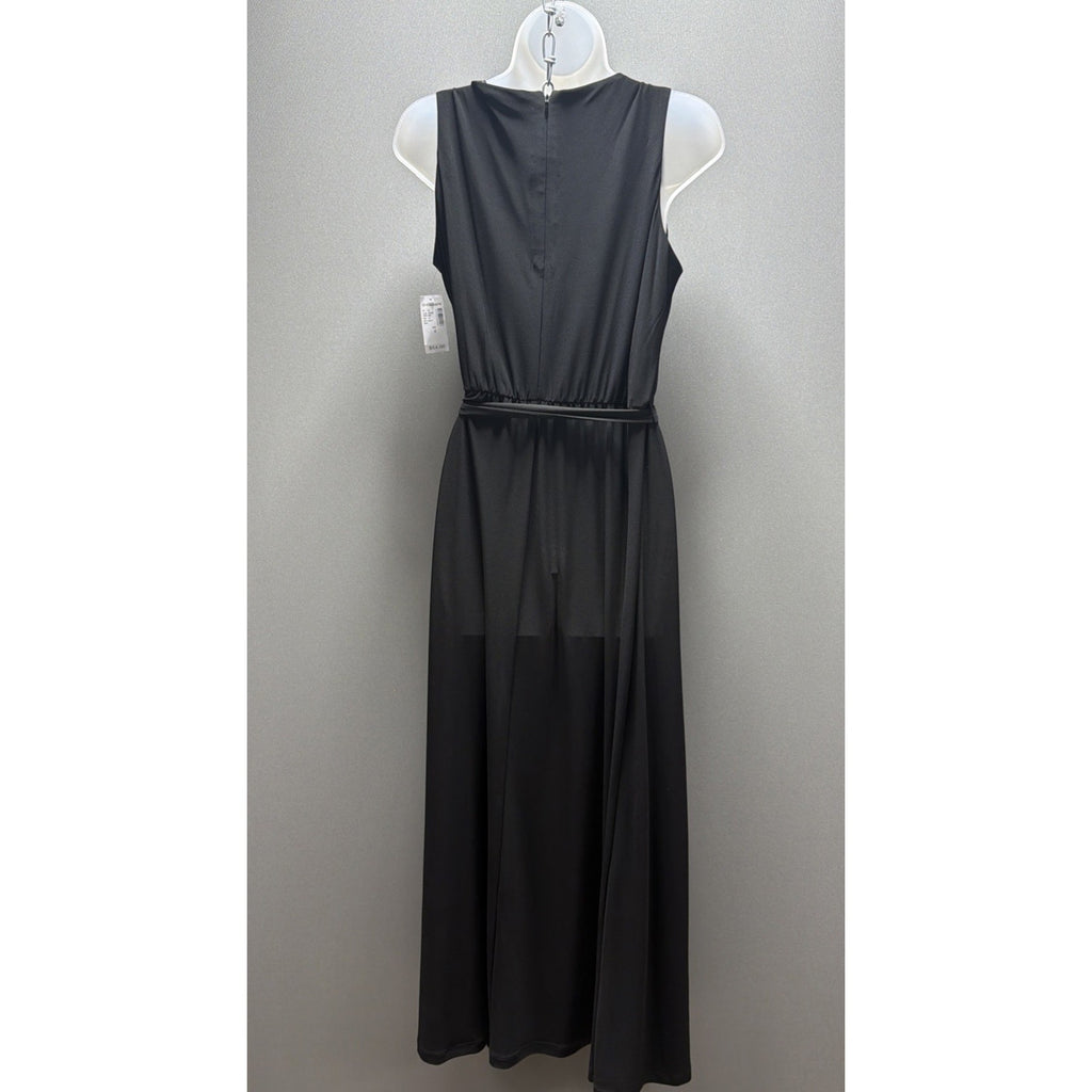 Roz & Ali Womens Size 8 Black Maxi Dress New Nwt Front Slit Nightlife Formal