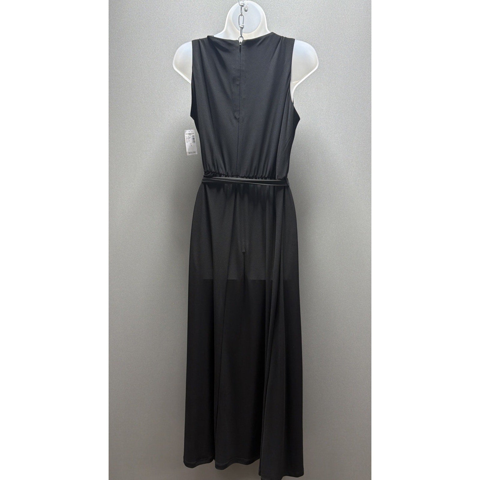 Roz & Ali Womens Size 8 Black Maxi Dress New Nwt Front Slit Nightlife Formal